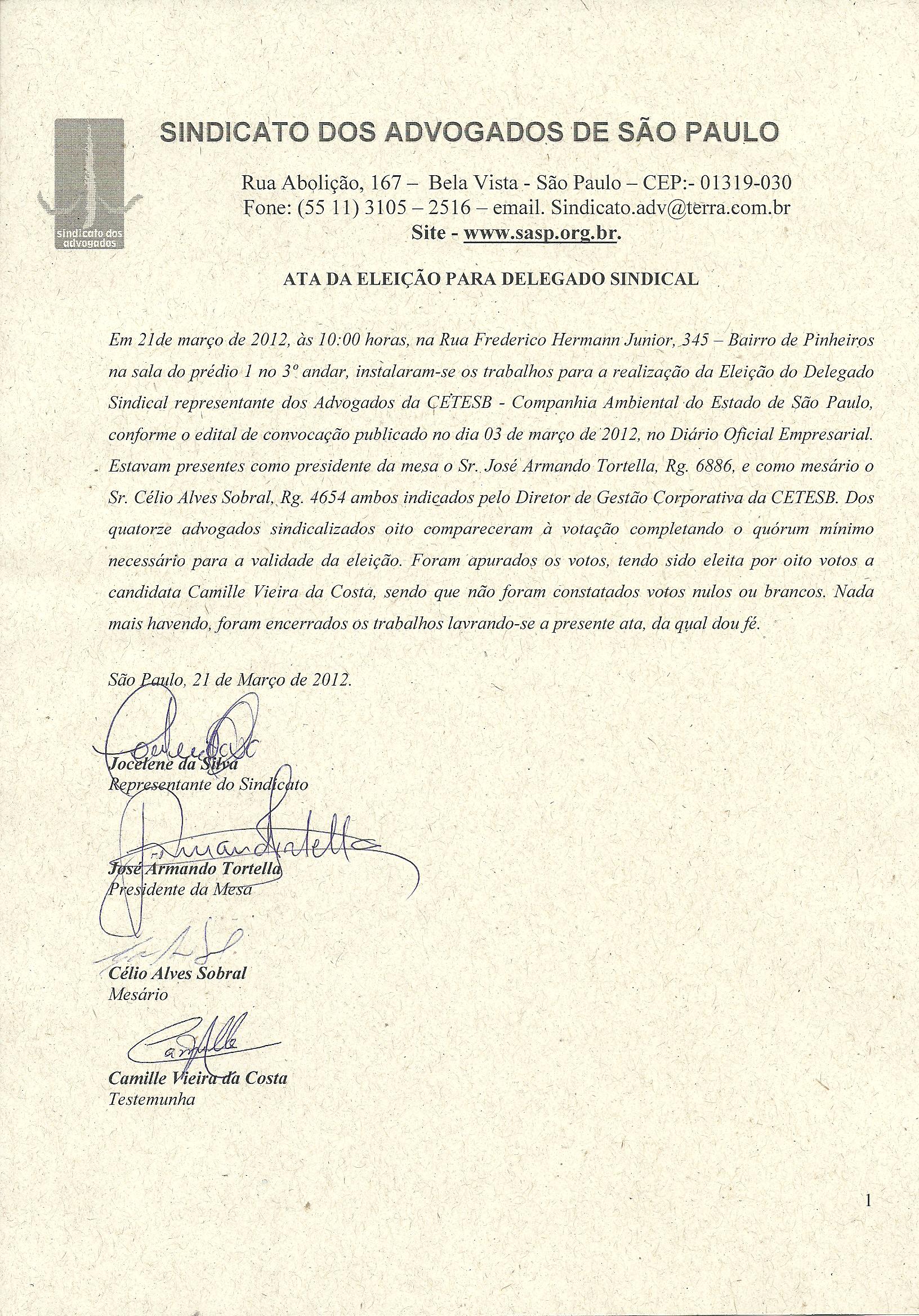Sindicato realizou eleições para delegados sindicais na CETESB