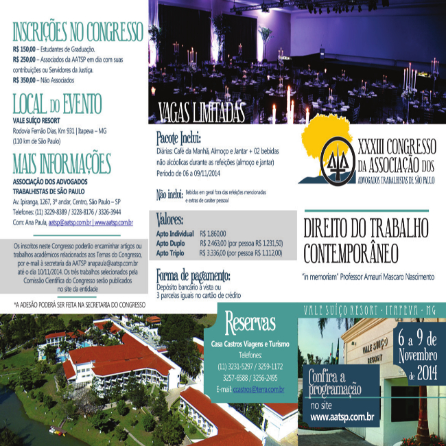 CONGRESSO AATSP – ITAPEVA/MG – NOVEMBRO 2014