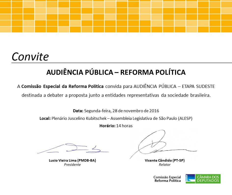Convite: Audiência Pública – Reforma Política
