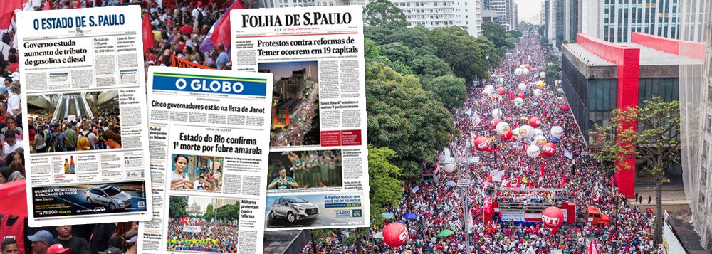 Mídia esconde Fora Temer como escondeu Diretas Já