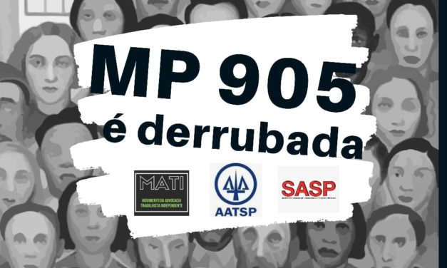 NOTA PÚBLICA SOBRE A DERRUBADA DA MP 905/19